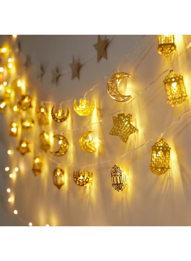 مجموعة من مصابيح LED ذهبية دافئة لشهر رمضان - Image 1